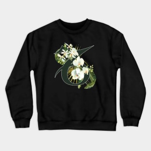 Capricorn Horoscope Zodiac White Orchid Design Crewneck Sweatshirt